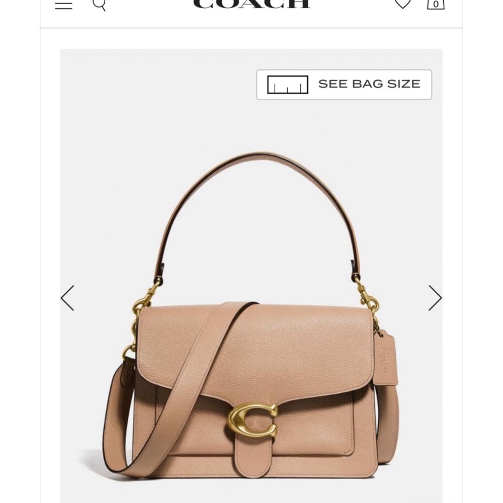 Coach Beige Leather Shoulder Bag with Gold Hardware